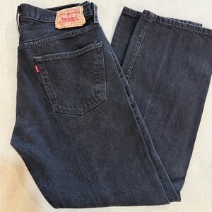Levi's Iconic 501 Dark Black Straight Jeans with Red Tag